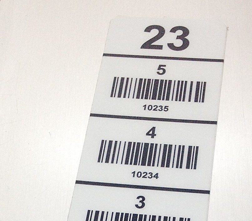 Etiqueta de alta resistencia de policarbonato para identificacao de porta pallet